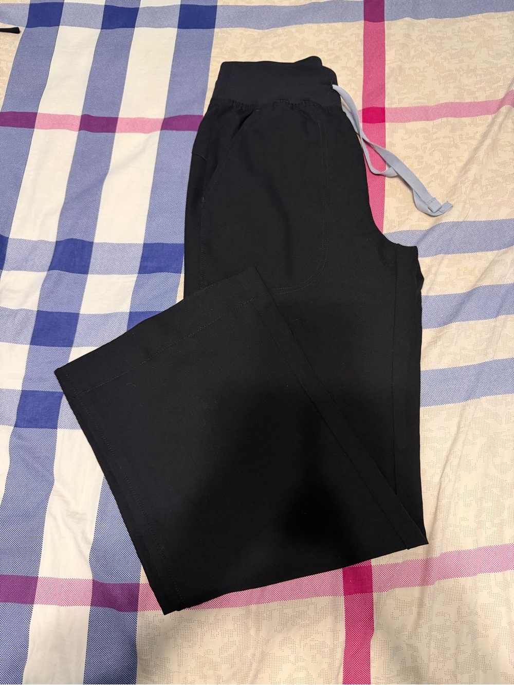 Figs Black Wide-Leg Drawstring Pants